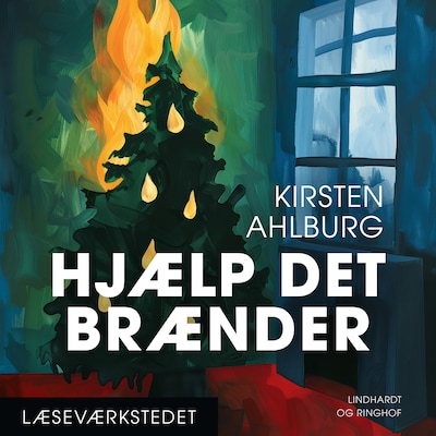 Hjælp det brænder – omslag til lydbogen af Kirsten Ahlburg