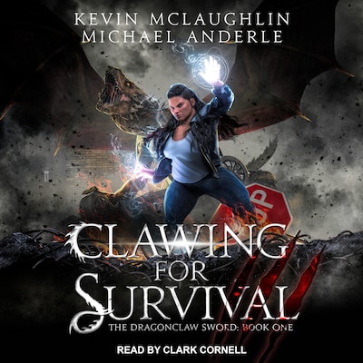 Clawing for Survival – omslag til lydbogen af Kevin McLaughlin, Michael Anderle