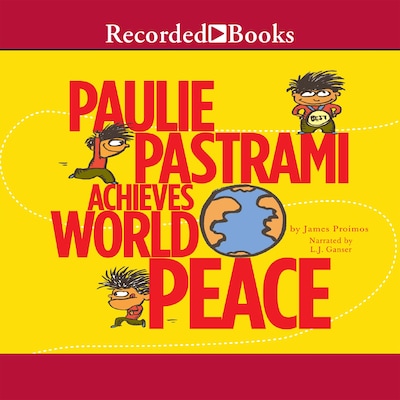 Paulie Pastrami Achieves World Peace – omslag til lydbogen af James Proimos
