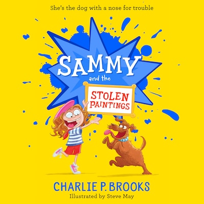 Sammy and the Stolen Paintings – omslag til lydbogen af Charlie P. Brooks