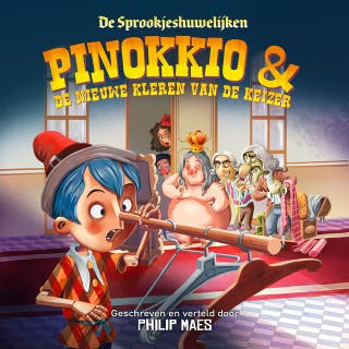 Pinokkio & De nieuwe kleren van de keizer – omslag van het luisterboek van Philip Maes