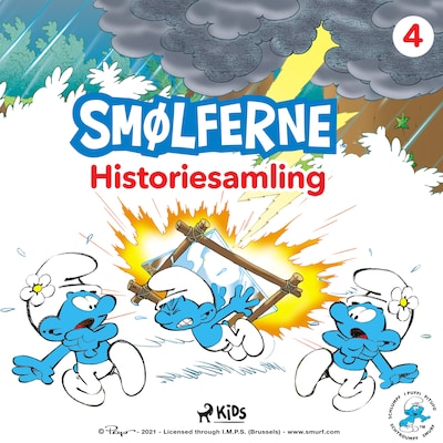 Smølferne - Historiesamling 4 – omslag til lydbogen af Peyo