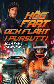 Hög fart och fläkt i Pursutti – omslag till ljudboken av Martina Hansen