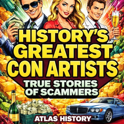 History's Greatest Con Artists True Stories of Scammers – omslag til lydbogen af Atlas History