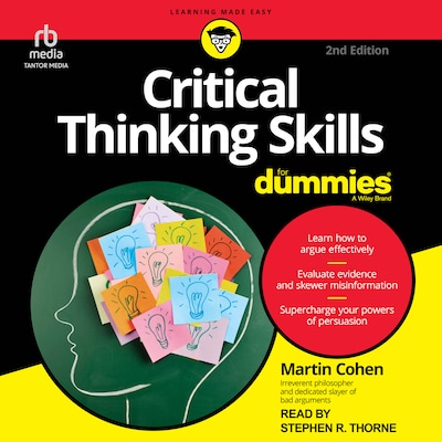 Critical Thinking Skills For Dummies, 2nd Edition – omslag til lydbogen af Martin Cohen