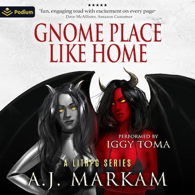 Gnome Place Like Home – omslag til lydbogen af A.J. Markam