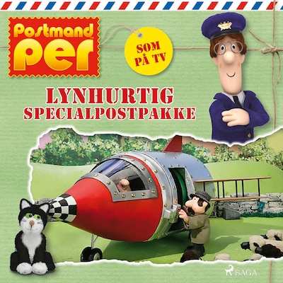 Postmand Per - Lynhurtig specialpostpakke – omslag til lydbogen af John A. Cunliffe