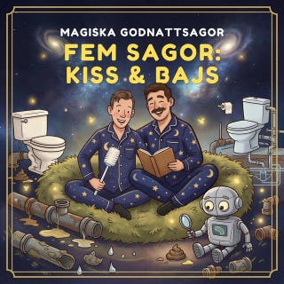 Fem sagor: kiss & bajs – omslag till ljudboken av Magiska Godnattsagor