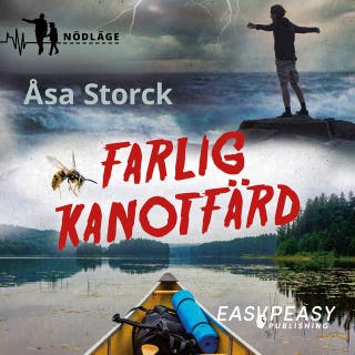 Farlig kanotfärd – omslag till ljudboken av Åsa Storck