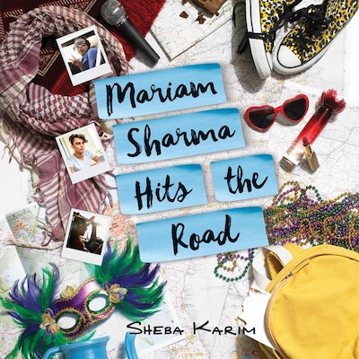 Mariam Sharma Hits the Road – omslag til lydbogen af Sheba Karim