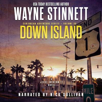 Down Island – omslag til lydbogen af Wayne Stinnett