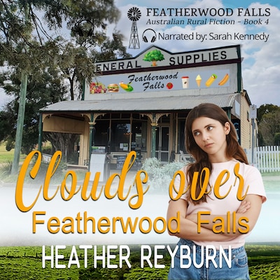 Clouds over Featherwood Falls – omslag til lydbogen af Heather Reyburn