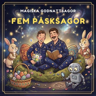 Fem påsksagor – omslag till ljudboken av Magiska Godnattsagor