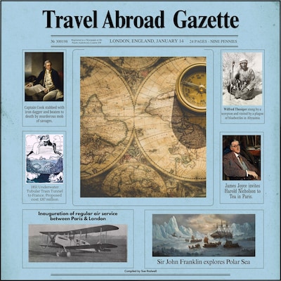 Travel Abroad Gazette – omslag till ljudboken av Rodwell Sue