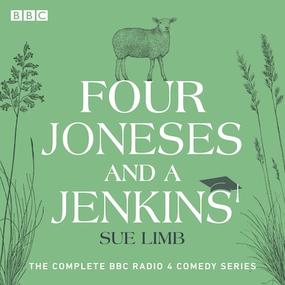 Four Joneses and a Jenkins – omslag til lydbogen af Sue Limb