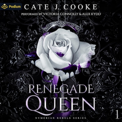 Renegade Queen – omslag til lydbogen af Cate J. Cooke, CJ Cooke