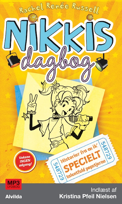 Nikkis dagbog 3: Historier fra en ik' specielt talentfuld popstjerne – omslag til lydbogen af Rachel Renée Russell
