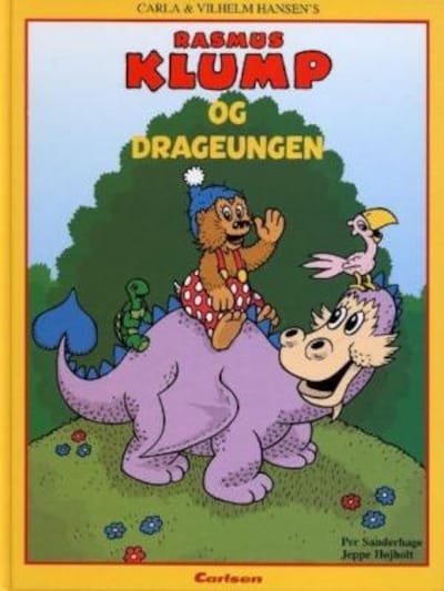 Rasmus Klump og drageungen – omslag til lydbogen af Carla Hansen, Vilhelm Hansen