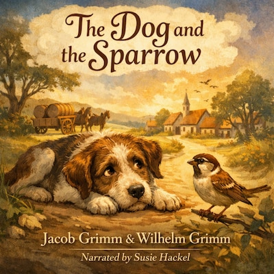 The Dog and the Sparrow – omslag til lydbogen af Jacob Grimm, Wilhelm Grimm