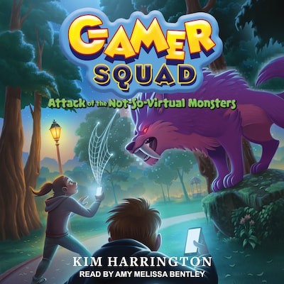 Attack of the Not-So-Virtual Monsters – omslag til lydbogen af Kim Harrington