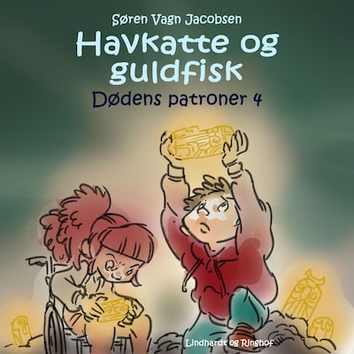 Havkatte og guldfisk – omslag til lydbogen af Søren Vagn Jacobsen
