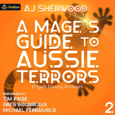 A Mage's Guide to Aussie Terrors – omslag til lydbogen af AJ Sherwood