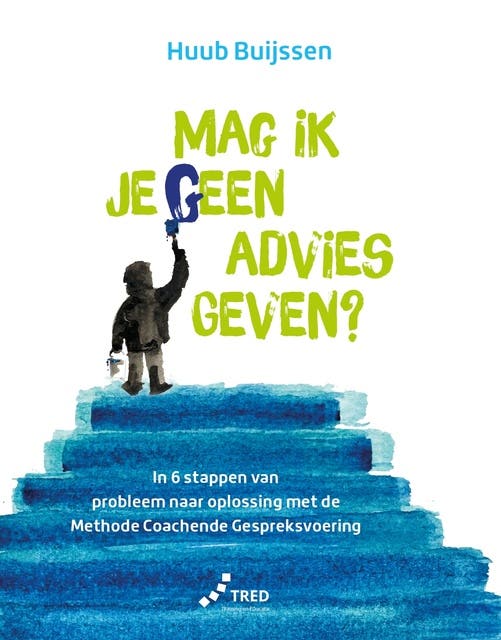 Mag ik je geen advies geven?: In zes stappen van probleem naar oplossing met de methode coachende gespreksvoering – omslag van het luisterboek van Huub Buijssen
