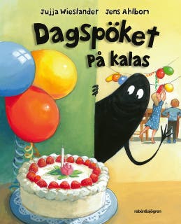 Dagspöket på kalas – omslag till ljudboken av Jens Ahlbom,Jujja Wieslander