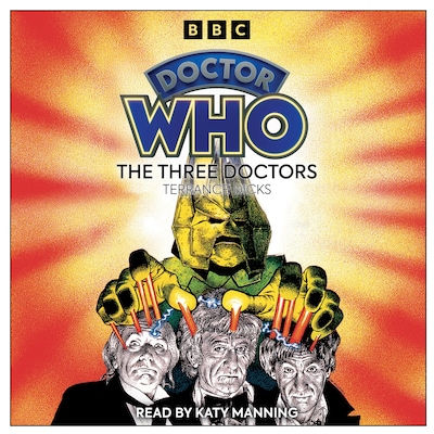 Doctor Who: The Three Doctors – omslag til lydbogen af Terrance Dicks