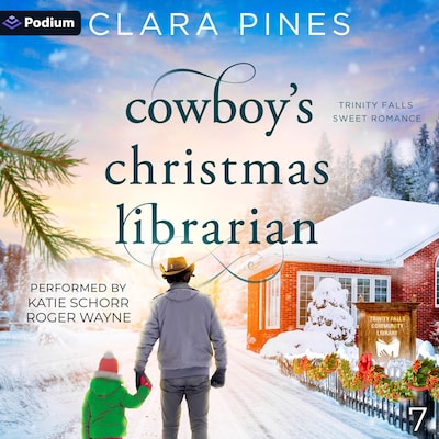 Cowboy's Christmas Librarian – omslag til lydbogen af Clara Pines