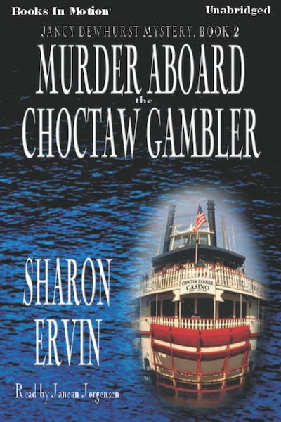 Murder Aboard The Choctaw Gambler – omslag til lydbogen af Sharon Ervin