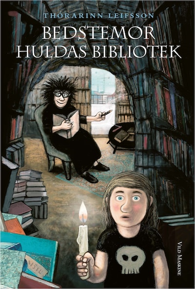 Bedstemor Huldas bibliotek – omslag til lydbogen af Thórarinn Leifsson