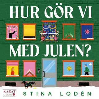 Hur gör vi med julen? – omslag till ljudboken av Stina Lodén