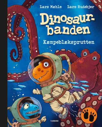 Dinosaurbanden - Kæmpeblæksprutten – omslag til lydbogen af Lars Mæhle