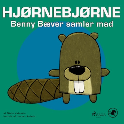 Hjørnebjørne 12 - Benny Bæver samler mad – omslag til lydbogen af Niels Valentin
