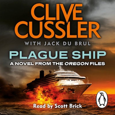 Plague Ship – omslag til lydbogen af Clive Cussler, Jack du Brul