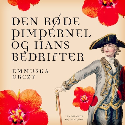 Den røde Pimpernel og hans bedrifter – omslag til lydbogen af Emmuska Orczy