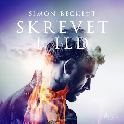 Skrevet i ild – omslag til lydbogen af Simon Beckett