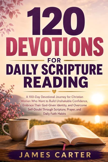 120 Devotions for Daily Scripture Reading: A 100-Day Devotional Journey for Christian Women Who Want to Build Unshakable Confidence, Embrace Their God-Given Identity, and Overcome Self-Doubt Through Scripture, Prayer, and Daily Faith Habits – omslag til lydbogen af James Carter