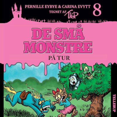 De små monstre #8: På tur – omslag til lydbogen af Carina Evytt, Pernille Eybye