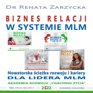 Biznes relacji w systemie MLM. Cz.5 - PAKIET 4 w 1. Nowatorska ścieżka rozwoju i kariery dla Lidera MLM – okładka audiobooka, autor dr Renata Zarzycka