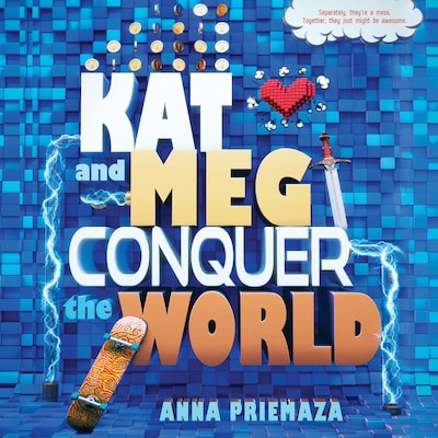 Kat and Meg Conquer the World – omslag til lydbogen af Anna Priemaza