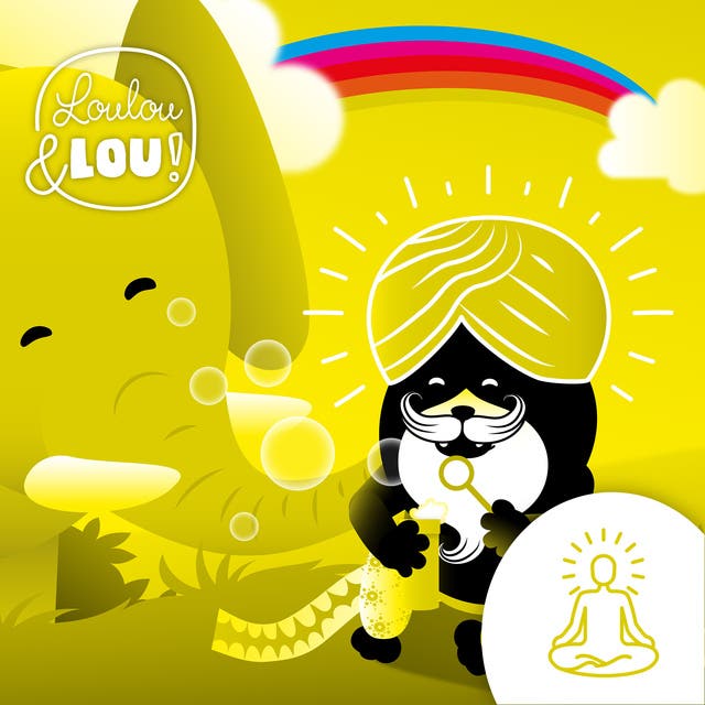 Meditatie: Ontprikkel op de regenboog – omslag van het luisterboek van Loulou en Lou