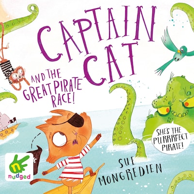 Captain Cat and the Great Pirate Race – omslag til lydbogen af Sue Mongredien