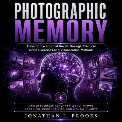 Photographic Memory: Develop Exceptional Recall Through Practical Brain Exercises and Visualization Methods (Master Everyday Memory Skills to Improve Learning, Productivity, and Mental Clarity) – omslag till ljudboken av Jonathan L. Brooks