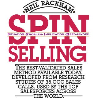 SPIN Selling – omslag van het luisterboek van Neil Rackham