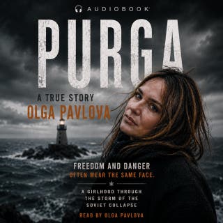 PURGA: A TRUE STORY-FREEDOM AND DANGER OFTEN WEAR THE SAME FACE – omslag till ljudboken av OLGA PAVLOVA