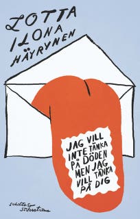 Jag vill inte tänka på döden men jag vill tänka på dig – omslag till ljudboken av Lotta Ilona Häyrynen