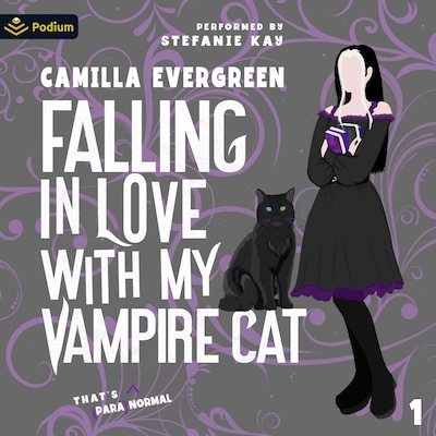 Falling in Love with My Vampire Cat – omslag til lydbogen af Camilla Evergreen