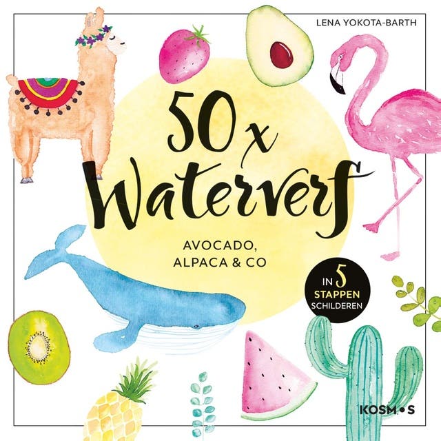 50x waterverf: Avocado, Alpaca & co – omslag van het luisterboek van Lena Yokota-Barth